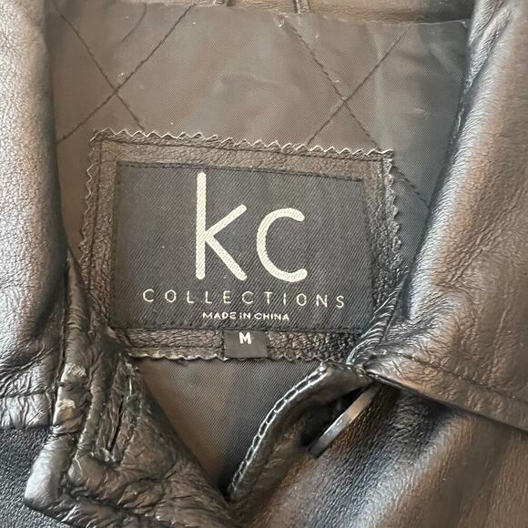Kc collection womens leather lined‎ blazer. Button front w/ pockets. Sz M - Picture 3 of 8